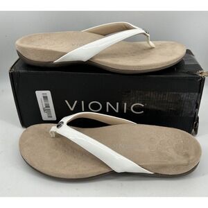Vionic Women's Davina Textured Thong Sandals White Size 11 M NIB